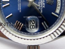 Day Date 228236 40mm 904L SS 1:1 AR+F Best Edition Blue Dial Roman Markers on SS President Bracelet SA3255