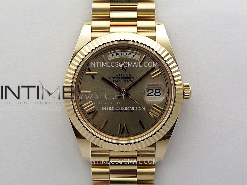 Day Date 228235 40mm 904L RG 1:1 ONE Factory Best Edition RG Dial Roman Markers on RG President Bracelet SA3255
