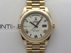 Day Date 228235 40mm 904L RG 1:1 AR+F Best Edition White Dial Roman Markers on RG President Bracelet SA3255