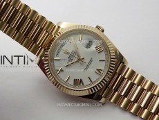 Day Date 228235 40mm 904L RG 1:1 AR+F Best Edition White Dial Roman Markers on RG President Bracelet SA3255