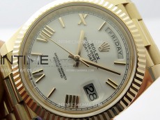 Day Date 228235 40mm 904L RG 1:1 AR+F Best Edition White Dial Roman Markers on RG President Bracelet SA3255