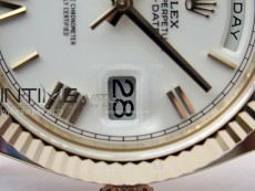 Day Date 228235 40mm 904L RG 1:1 AR+F Best Edition White Dial Roman Markers on RG President Bracelet SA3255