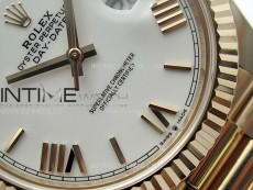 Day Date 228235 40mm 904L RG 1:1 AR+F Best Edition White Dial Roman Markers on RG President Bracelet SA3255