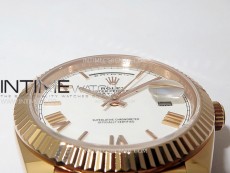 Day Date 228235 40mm 904L RG 1:1 AR+F Best Edition White Dial Roman Markers on RG President Bracelet SA3255
