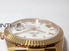 Day Date 228235 40mm 904L RG 1:1 AR+F Best Edition White Dial Roman Markers on RG President Bracelet SA3255