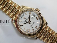 Day Date 228235 40mm 904L RG 1:1 AR+F Best Edition White Dial Roman Markers on RG President Bracelet SA3255