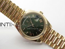 Day Date 228235 40mm 904L RG 1:1 AR+F Best Edition Green Dial Roman Markers on RG President Bracelet SA3255