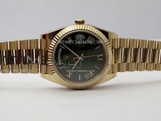 Day Date 228235 40mm 904L RG 1:1 AR+F Best Edition Green Dial Roman Markers on RG President Bracelet SA3255