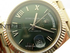 Day Date 228235 40mm 904L RG 1:1 AR+F Best Edition Green Dial Roman Markers on RG President Bracelet SA3255