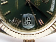 Day Date 228235 40mm 904L RG 1:1 AR+F Best Edition Green Dial Roman Markers on RG President Bracelet SA3255