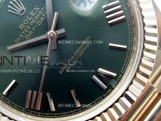 Day Date 228235 40mm 904L RG 1:1 AR+F Best Edition Green Dial Roman Markers on RG President Bracelet SA3255
