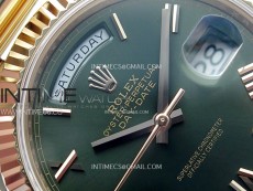 Day Date 228235 40mm 904L RG 1:1 AR+F Best Edition Green Dial Roman Markers on RG President Bracelet SA3255
