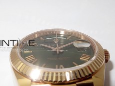 Day Date 228235 40mm 904L RG 1:1 AR+F Best Edition Green Dial Roman Markers on RG President Bracelet SA3255