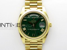 Day Date 228238 40mm 904L YG 1:1 AR+F Best Edition Green Dial Roman Markers on YG President Bracelet SA3255