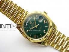 Day Date 228238 40mm 904L YG 1:1 AR+F Best Edition Green Dial Roman Markers on YG President Bracelet SA3255