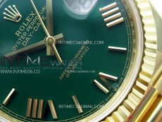 Day Date 228238 40mm 904L YG 1:1 AR+F Best Edition Green Dial Roman Markers on YG President Bracelet SA3255