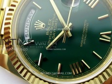 Day Date 228238 40mm 904L YG 1:1 AR+F Best Edition Green Dial Roman Markers on YG President Bracelet SA3255