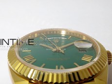 Day Date 228238 40mm 904L YG 1:1 AR+F Best Edition Green Dial Roman Markers on YG President Bracelet SA3255