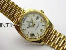 Day Date 228238 40mm 904L YG 1:1 AR+F Best Edition White Dial Roman Markers on YG President Bracelet SA3255