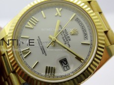 Day Date 228238 40mm 904L YG 1:1 AR+F Best Edition White Dial Roman Markers on YG President Bracelet SA3255