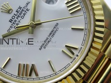 Day Date 228238 40mm 904L YG 1:1 AR+F Best Edition White Dial Roman Markers on YG President Bracelet SA3255