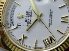 Day Date 228238 40mm 904L YG 1:1 AR+F Best Edition White Dial Roman Markers on YG President Bracelet SA3255