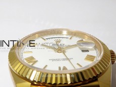 Day Date 228238 40mm 904L YG 1:1 AR+F Best Edition White Dial Roman Markers on YG President Bracelet SA3255