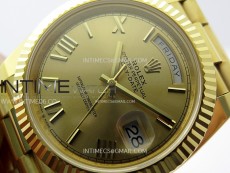 Day Date 228238 40mm 904L YG 1:1 AR+F Best Edition Gold Dial Roman Markers on YG President Bracelet SA3255