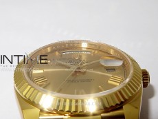 Day Date 228238 40mm 904L YG 1:1 AR+F Best Edition Gold Dial Roman Markers on YG President Bracelet SA3255