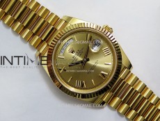 Day Date 228238 40mm 904L YG 1:1 AR+F Best Edition Gold Dial Roman Markers on YG President Bracelet SA3255
