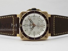 BR 03-92 Diver Ceramic Bezel Bronze B12 1:1 Best Edition White Dial on Brown Leather Strap MIYOTA 9015 (Free Rubber Strap)