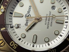 BR 03-92 Diver Ceramic Bezel Bronze B12 1:1 Best Edition White Dial on Brown Leather Strap MIYOTA 9015 (Free Rubber Strap)