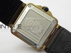 BR 03-92 Diver Ceramic Bezel Bronze B12 1:1 Best Edition White Dial on Brown Leather Strap MIYOTA 9015 (Free Rubber Strap)