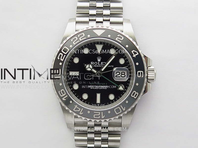 GMT-Master II V2 126710 GRNR Black/Gray Ceramic 904L SS ONE Factory 1:1 Best Edition Black Dial on Jubilee Bracelet DD3285 CHS
