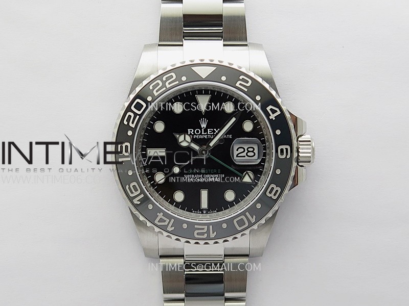 GMT-Master II 126710 GRNR Black/Gray Ceramic 904L SS ONE Factory 1:1 Best Edition Black Dial on Oyster Bracelet DD3285 CHS