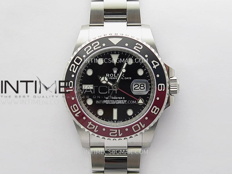 GMT-Master II 126710 Black/Red Ceramic 904L SS WF Best Edition Black Dial on Oyster Bracelet VR3285 CHS