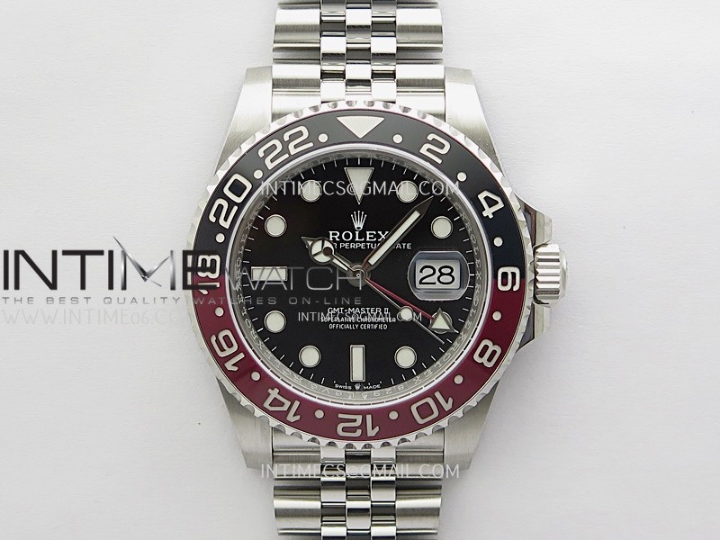 GMT-Master II 126710 Black/Red Ceramic 904L SS WF Best Edition Black Dial on Jubilee Bracelet VR3285 CHS
