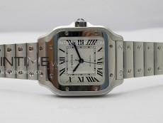 Santos de Cartier 35mm SS BVF 1:1 Best Edition White Dial on SS SmartLinks Bracelet MIYOTA 9015