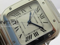 Santos de Cartier 35mm SS BVF 1:1 Best Edition White Dial on SS SmartLinks Bracelet MIYOTA 9015