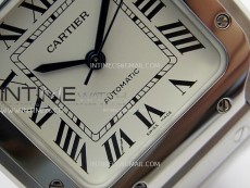 Santos de Cartier 35mm SS BVF 1:1 Best Edition White Dial on SS SmartLinks Bracelet MIYOTA 9015