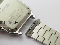 Santos de Cartier 35mm SS BVF 1:1 Best Edition White Dial on SS SmartLinks Bracelet MIYOTA 9015