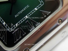Santos de Cartier 35mm SS BVF 1:1 Best Edition Green Dial on SS SmartLinks Bracelet MIYOTA 9015