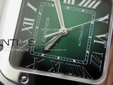 Santos de Cartier 35mm SS BVF 1:1 Best Edition Green Dial on SS SmartLinks Bracelet MIYOTA 9015