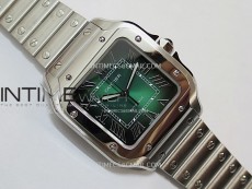 Santos de Cartier 35mm SS BVF 1:1 Best Edition Green Dial on SS SmartLinks Bracelet MIYOTA 9015