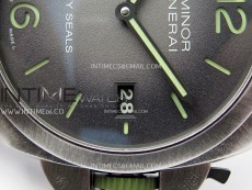 PAM1412 Z Satin-polished steel VSF 1:1 Best Edition Green Shaed Dial on Black Rubber Strap Asian P9010 super clone