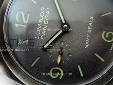 PAM1412 Z Satin-polished steel VSF 1:1 Best Edition Green Shaed Dial on Black Rubber Strap Asian P9010 super clone