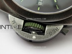 PAM1412 Z Satin-polished steel VSF 1:1 Best Edition Green Shaed Dial on Black Rubber Strap Asian P9010 super clone