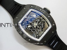 RM055 White inner Bezel Black Crown NTPT/Ti ZF 1:1 Best Edition on Black Rubber Strap RMUL2 Super Clone