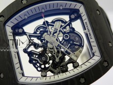 RM055 White inner Bezel Black Crown NTPT/Ti ZF 1:1 Best Edition on Black Rubber Strap RMUL2 Super Clone