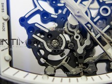 RM055 White inner Bezel Black Crown NTPT/Ti ZF 1:1 Best Edition on Black Rubber Strap RMUL2 Super Clone